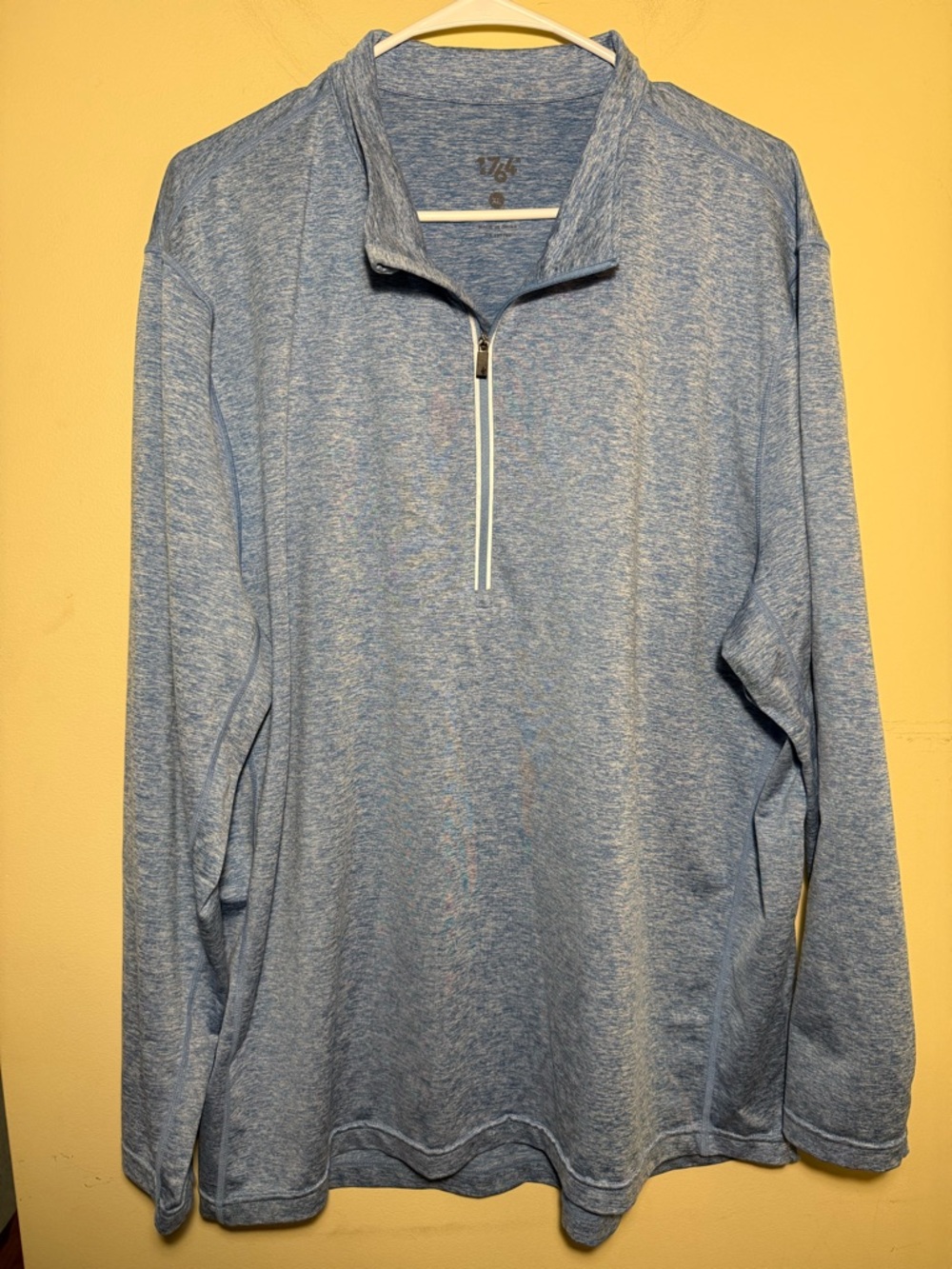1764 Heathered Blue Quarter Zip Long Sleeve Shirt | Size XL | Golf Performance
